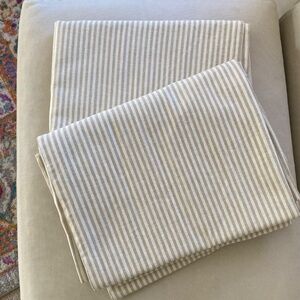 Pottery Barn Emery Striped Khaki Grommet Top Curtains (set of 2)